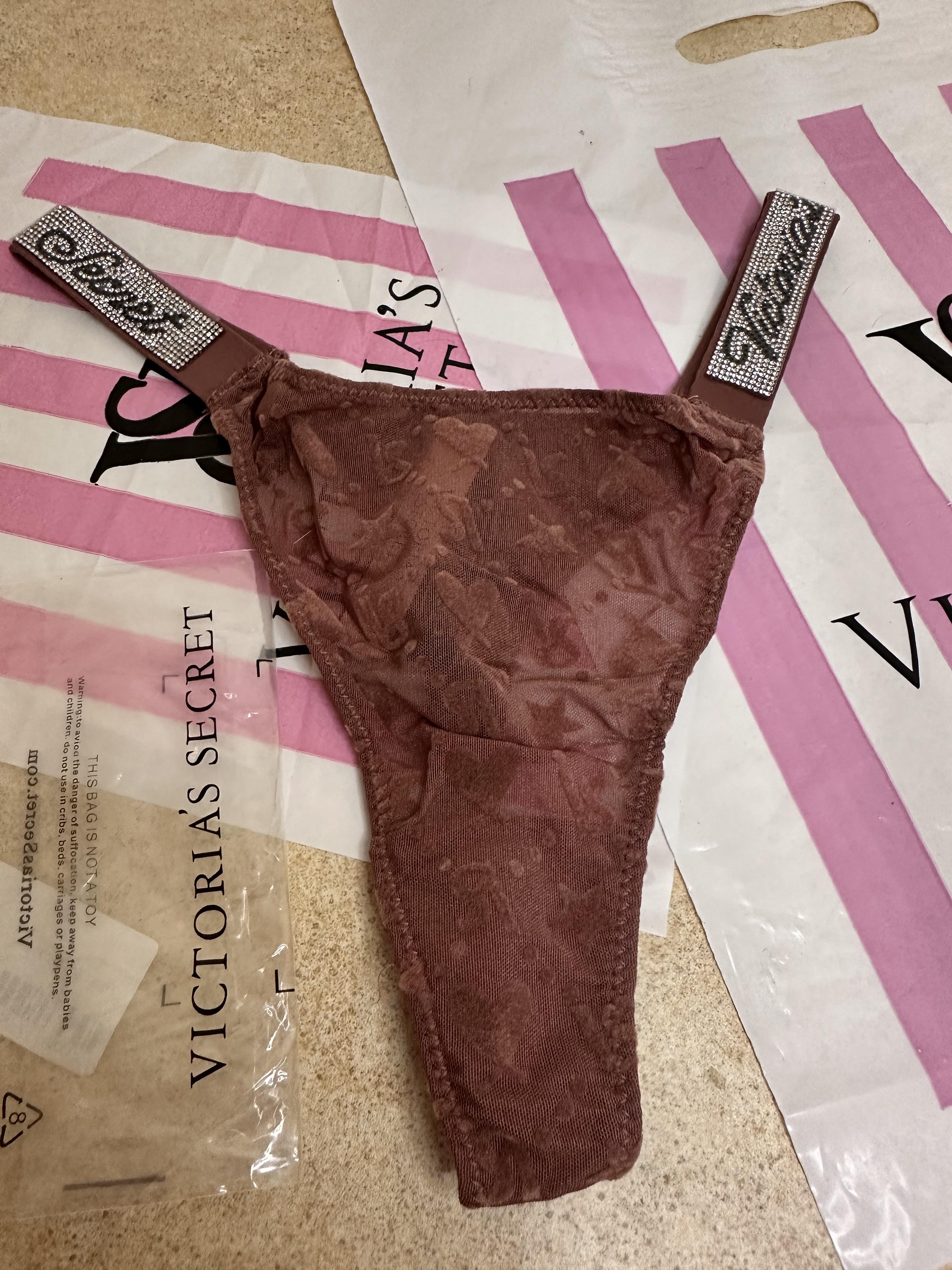 Трусики Victoria’s Secret Very Sexy Bombshell с принтом бархатные Коричневый (14417528) - фото 3