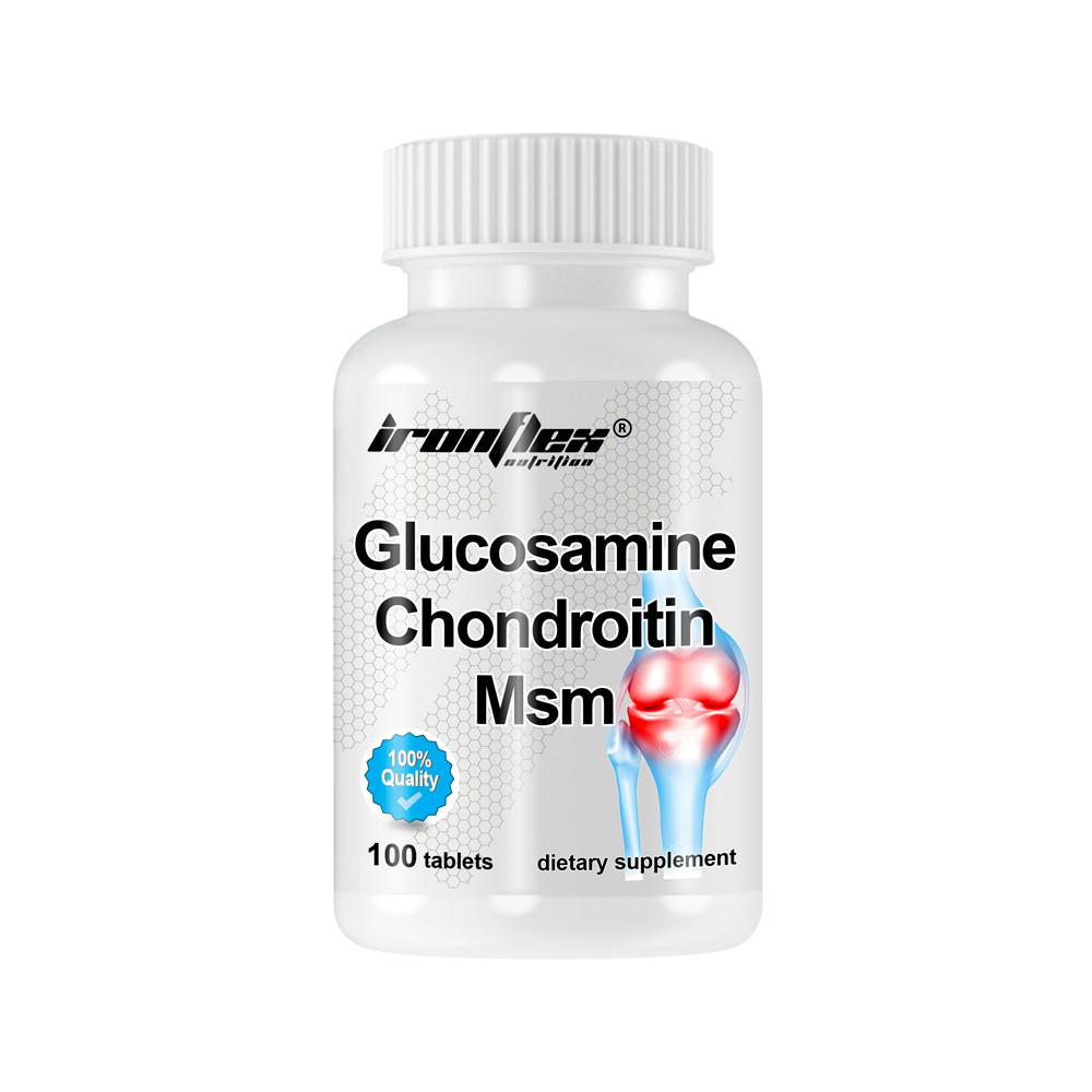 Хондропротектор для спорту IronFlex Glucosamine And Chondroitin And MSM 100 Tabs