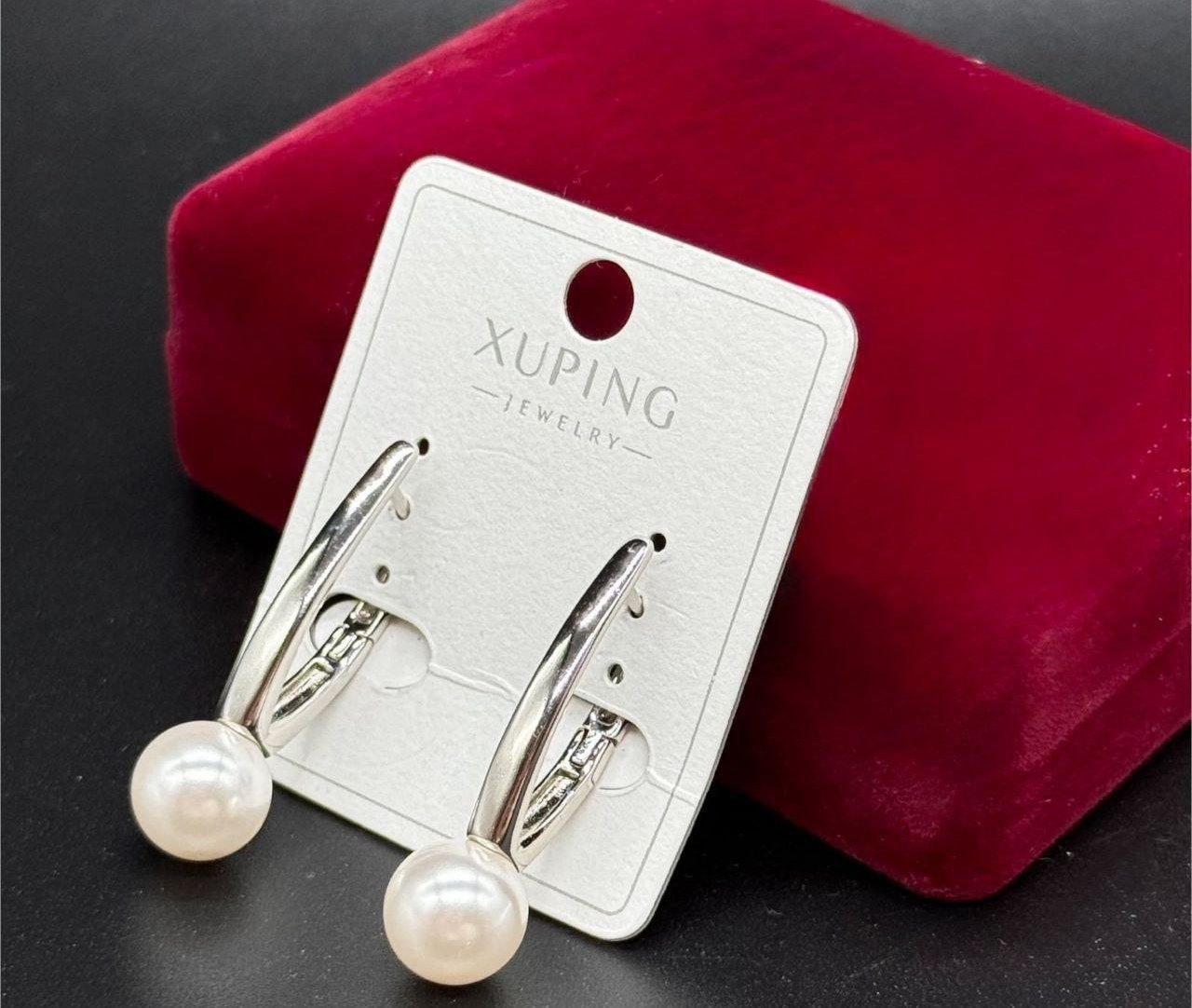 Серьги с жемчугом Xuping гипоаллергенные из медицинского сплава (2931658301)