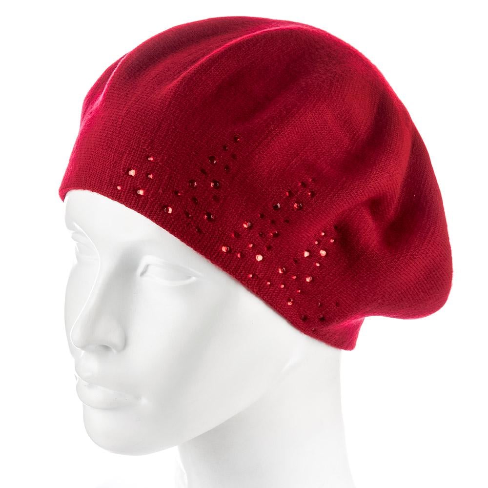 Берет женский Zolly ZH241 шерстяной мелкой вязки Красный