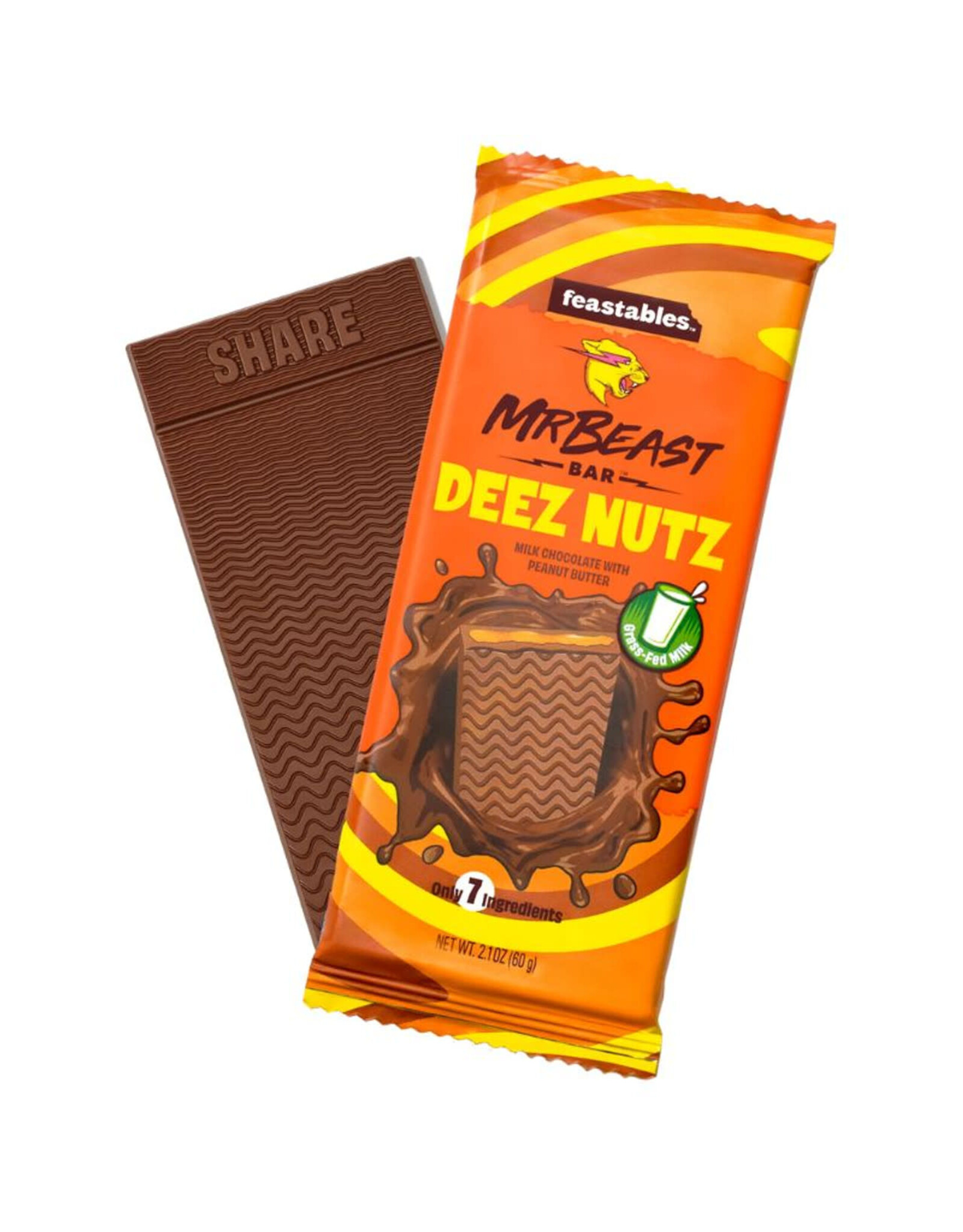 Шоколад Feastables MrBeast Deez Nutz Peanut Butter Milk Chocolate Bar 60 г (trsbgvdsvs)