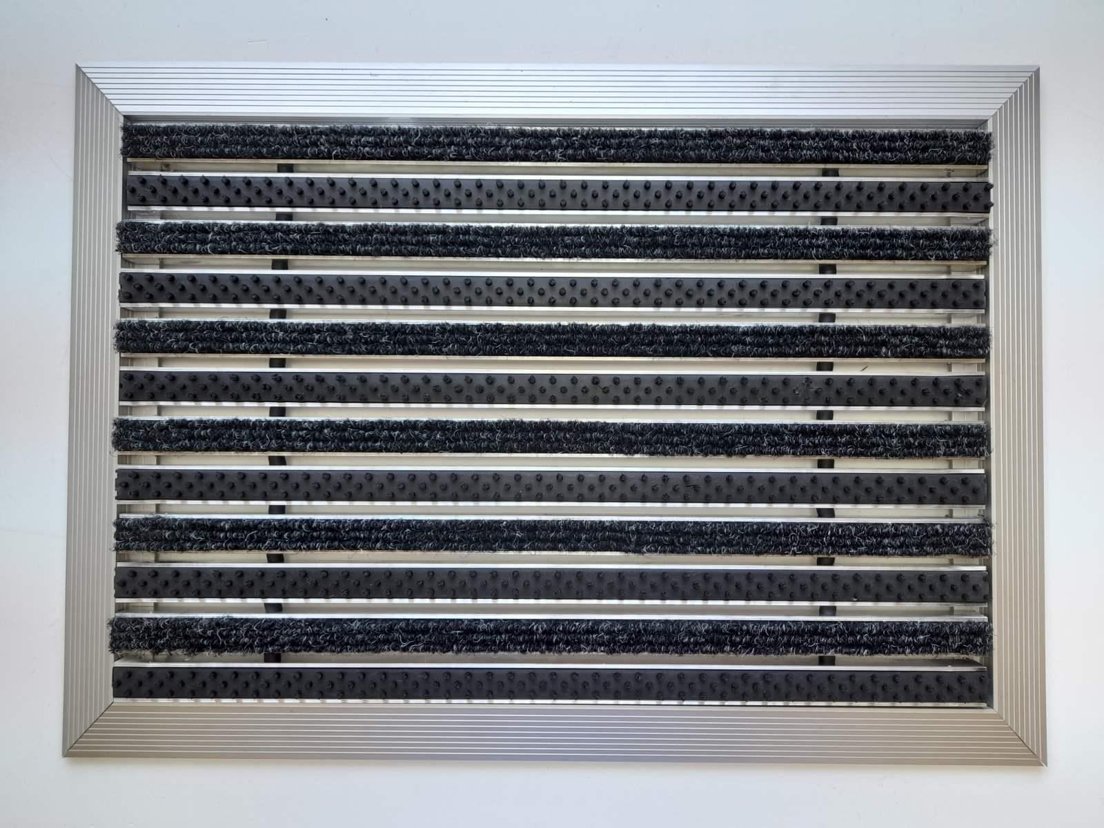 Решітка брудозахисна АС-Облік Льон наповнення щітка/текстиль  та зовнішнє обрамлення-рамка 60х40 см