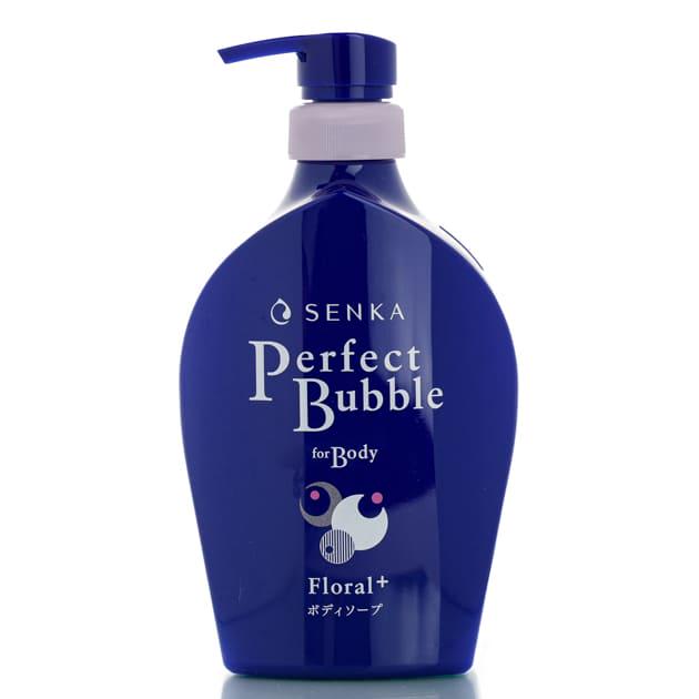 Гель для душа с гиалуроновой кислотой и шелком Shiseido Senka Perfect Bubble for Body Sweet Floral +500 мл