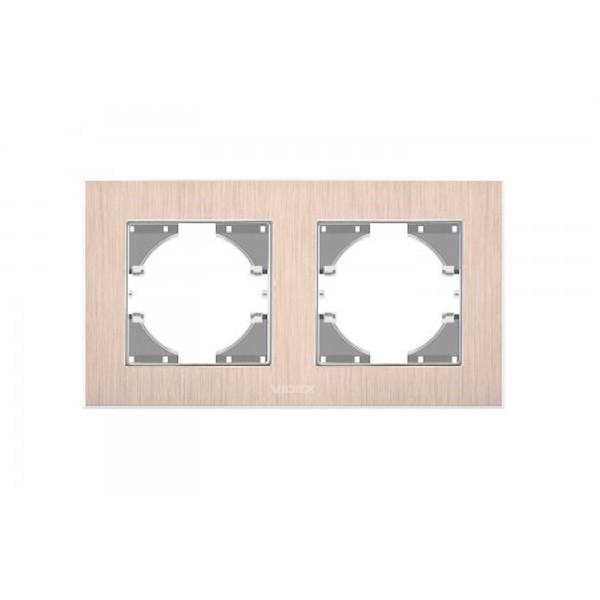 Рамка двухместная горизонтальная Videx Binera Медный алюминий (00000013088)