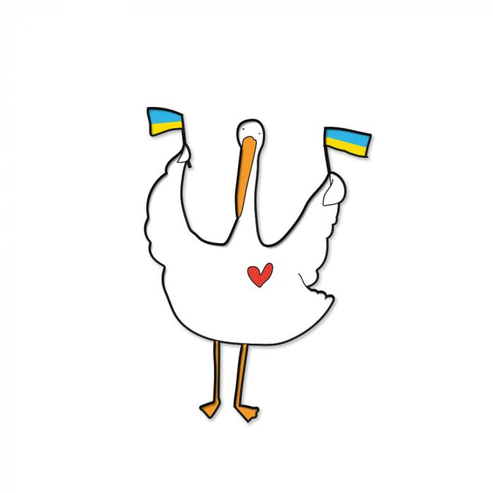 Значок пин с Гусем Флажки металлический (AA-0111240)