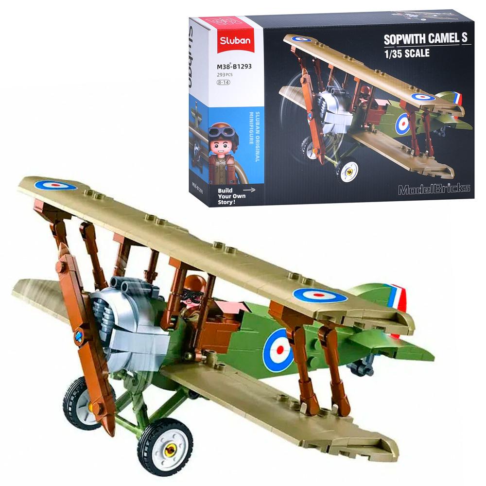 Конструктор Sluban M38-B1293 Військовий літак 18 см 1:35 293 дет.