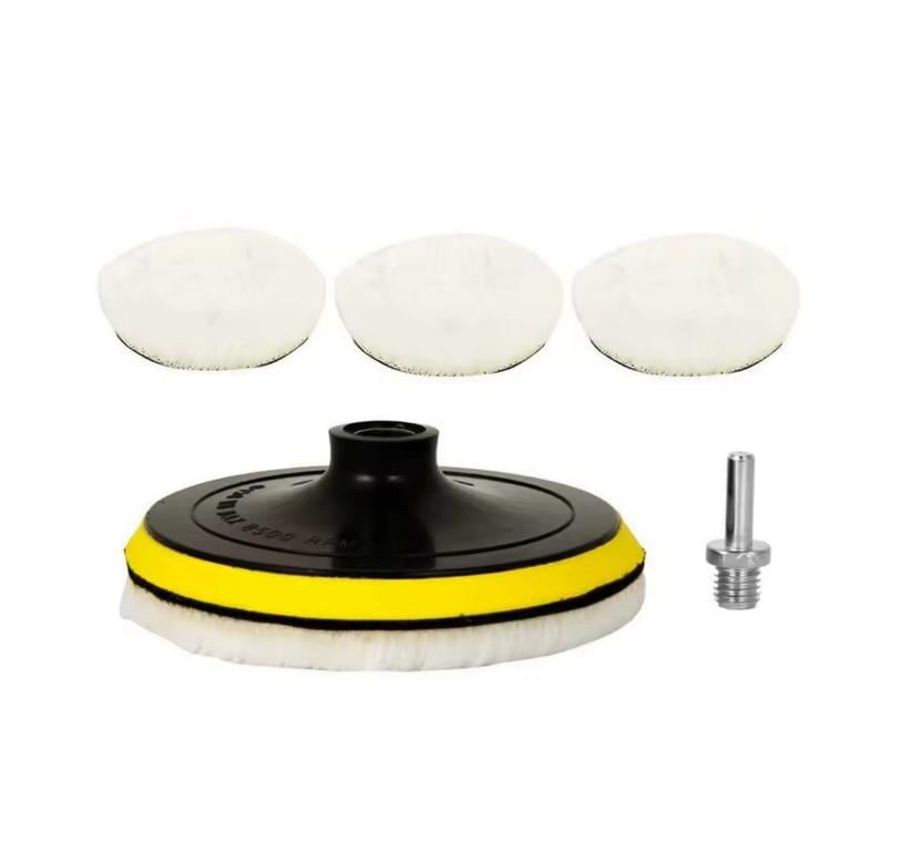 Набір вовняних дисків для полірування авто на липучці 102 мм 3 шт. White (5da846ae) Набір вовняних дисків для полірування авто на липучці 102 мм 3 шт. White (5da846ae)