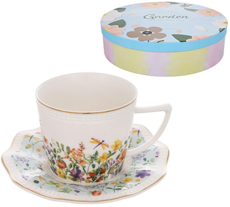 Набор фарфоровый Floral 6 чашек 250 мл и 6 блюдец - фото 2