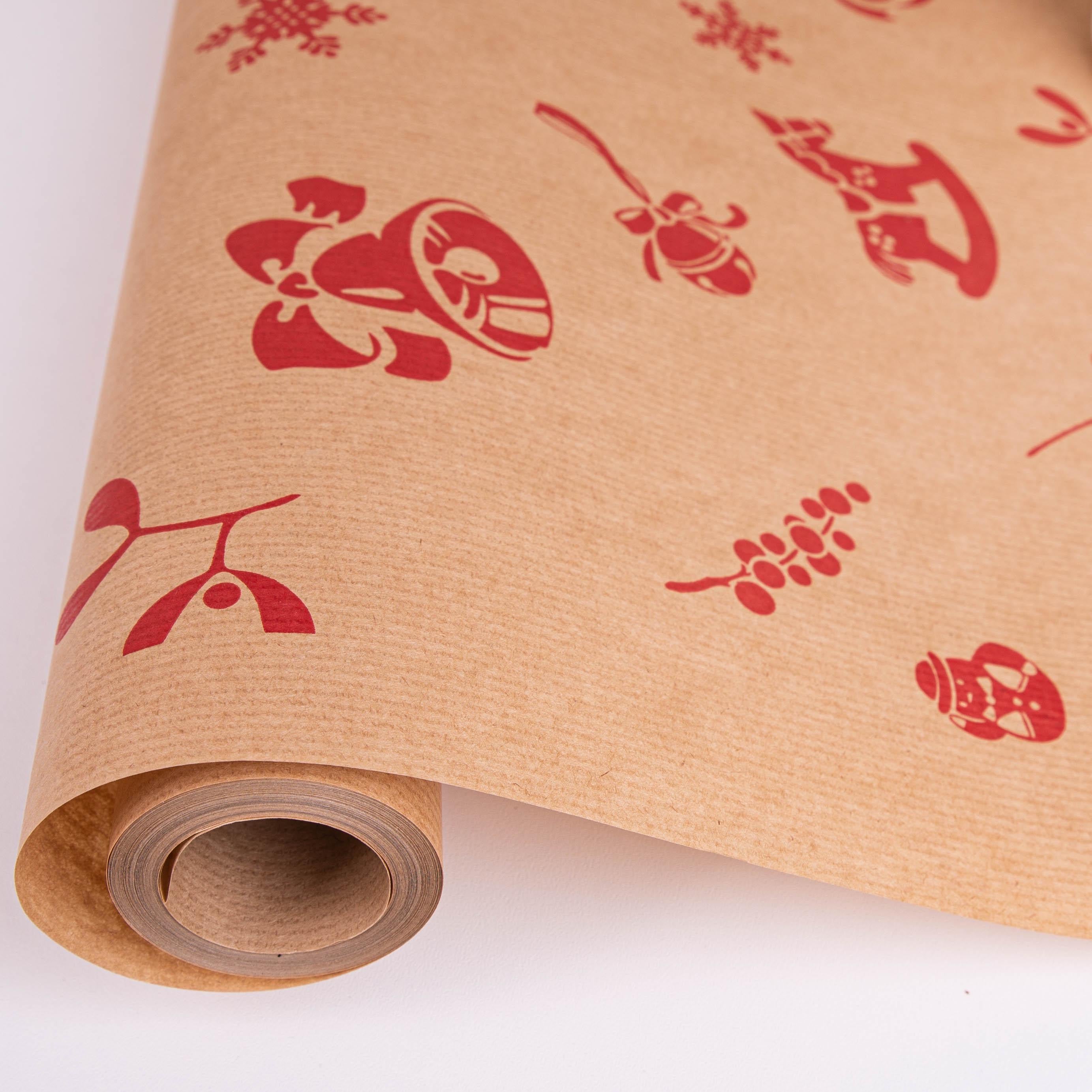 Подарочная бумага новогодняя Крафт 10 м (3832-158)