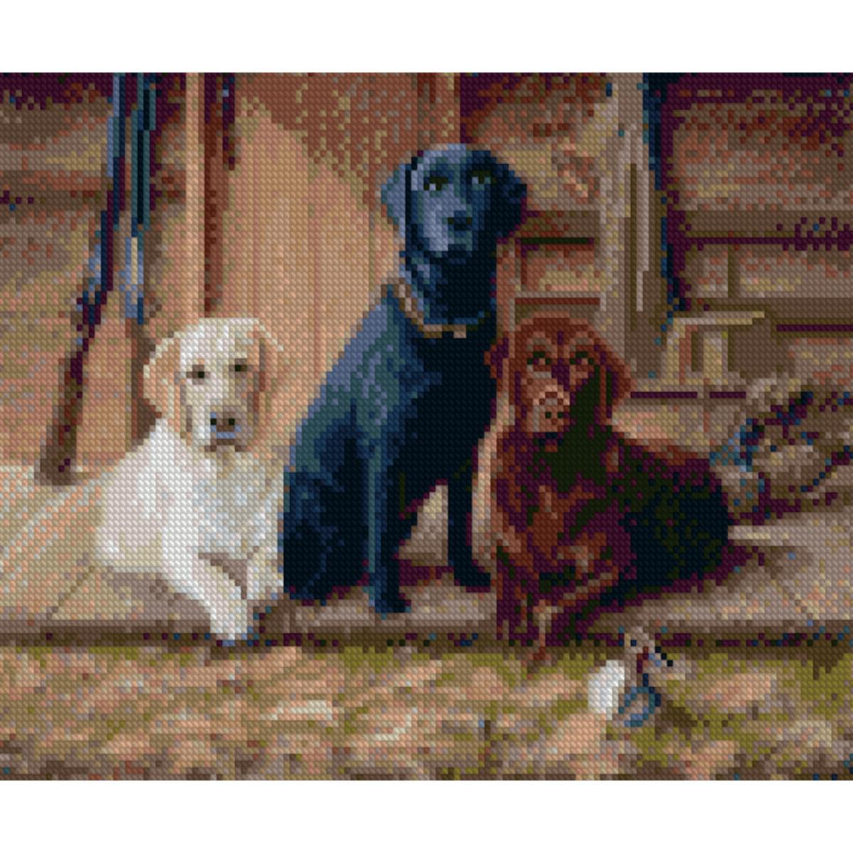 Алмазная мозаика Strateg Верные сторожа 30х40 см (Str-HX283)