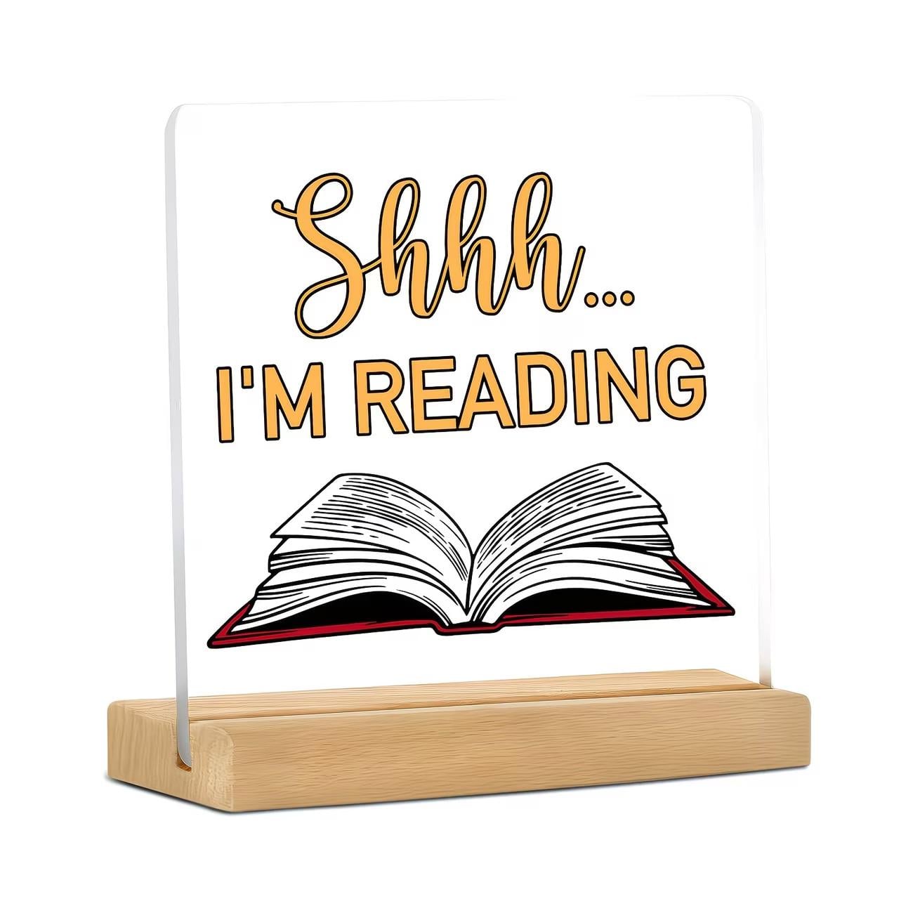 Табличка настольная Shhh I'm reading Белый (ZC-DC-001)