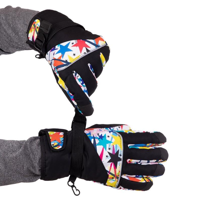 Перчатки горнолыжные теплые женские Zelart SP-Sport B-2203 размер универсальный Черный/Мультиколор (DR009123) - фото 3 Перчатки горнолыжные теплые женские Zelart SP-Sport B-2203 размер универсальный Черный/Мультиколор (DR009123) - фото 3