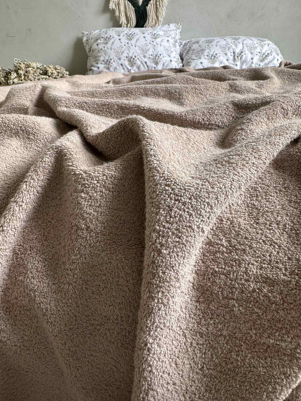 Простынь-покрывало махровое ZEINTEX MADEIRA хлопковое 150х220 см Капучино (26984066) - фото 4