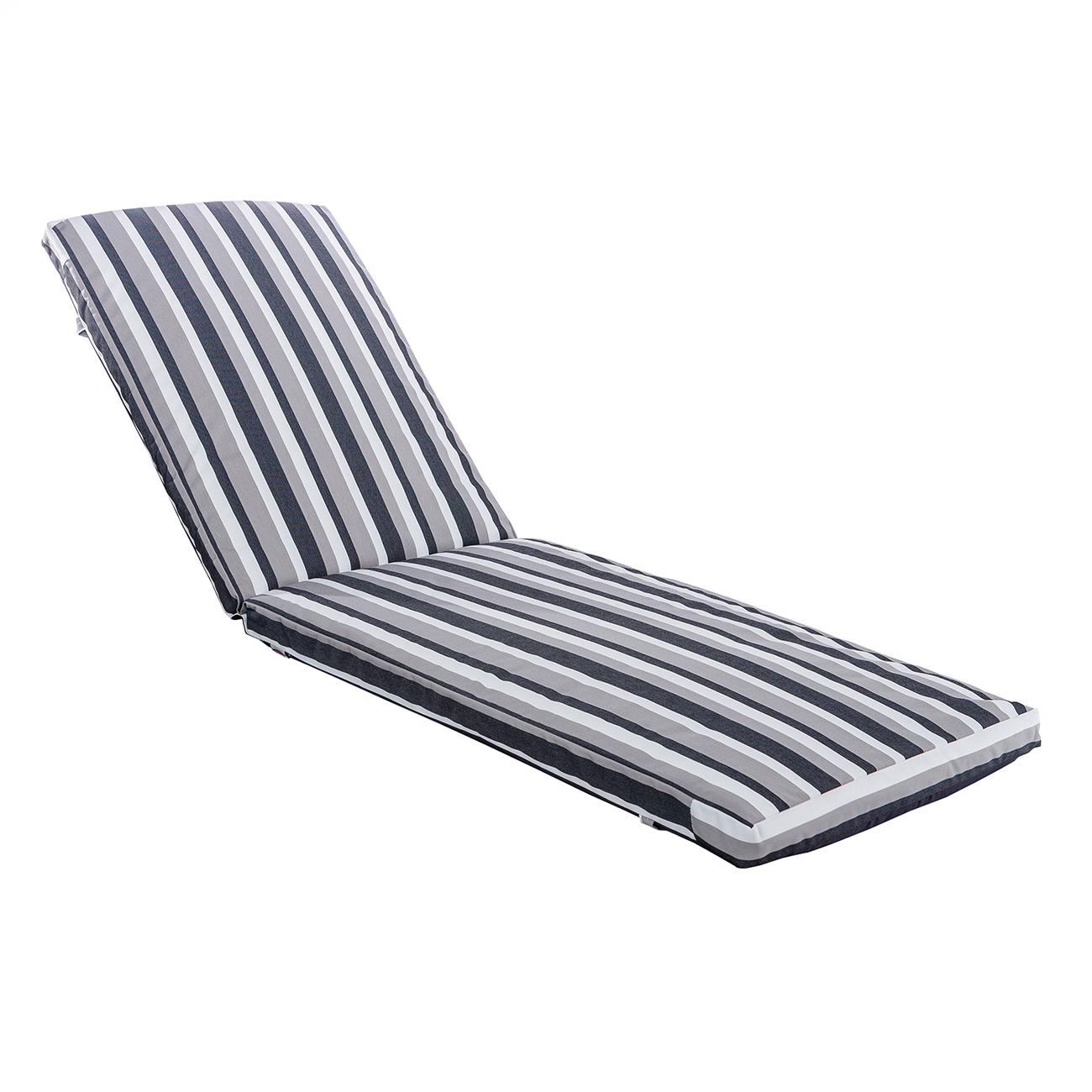 Матрац для шезлонга Ost-Fran CLEO смугастий 1221 192x60х8 см Чорно-сіро-білий (3763) - фото 1 Матрац для шезлонга Ost-Fran CLEO смугастий 1221 192x60х8 см Чорно-сіро-білий (3763) - фото 1