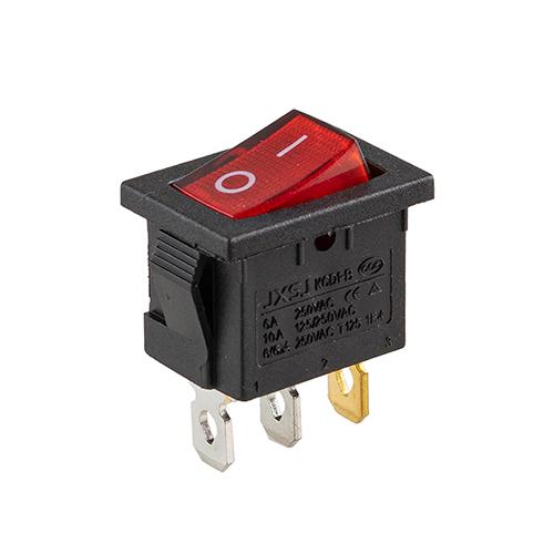 Переключатель с подсветкой 12V квадратный 3pin Red 15Х21Х17мм 6A 250V 10A 125/250V (YJ-WH05R)