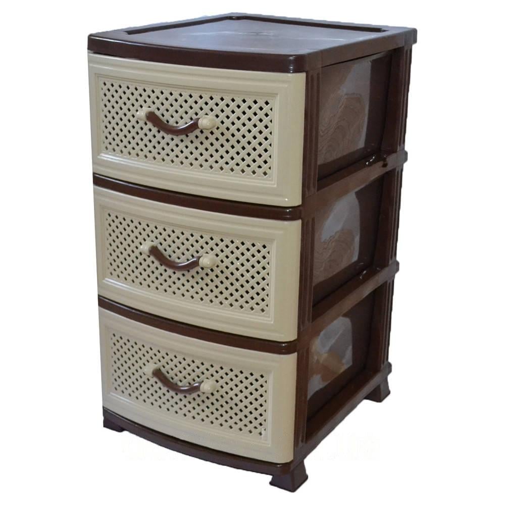 Комод разборный Efe Plastics на 3 ящика Коричневый/Бежевый (2-11-D0947)