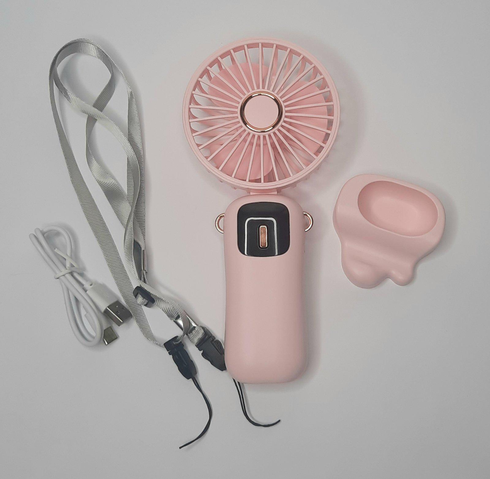 Вентилятор ручной от USB и аккумулятора Fan Розовый (Y6) - фото 9