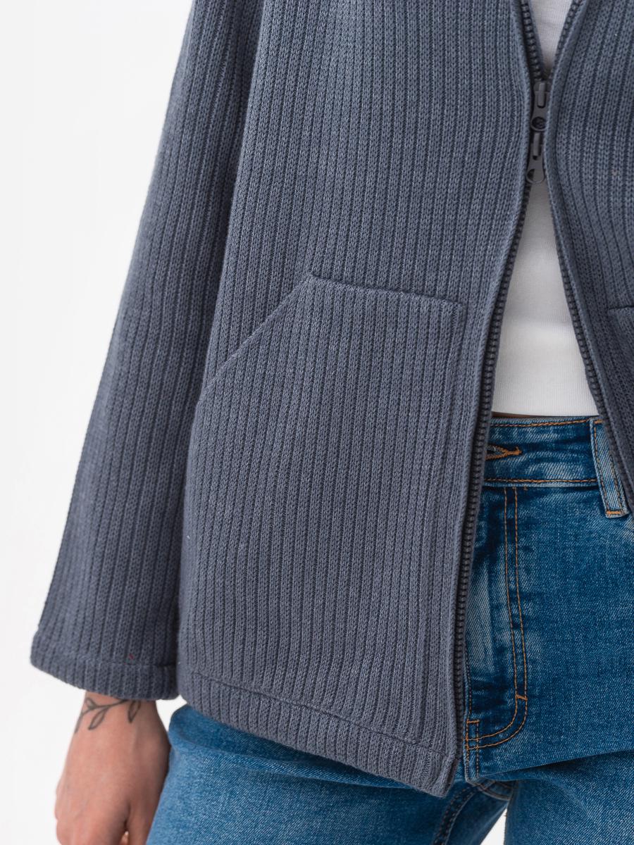 Кардиган хлопковый с капюшоном SVTR р. 48-52 Джинсовый (592) - фото 8