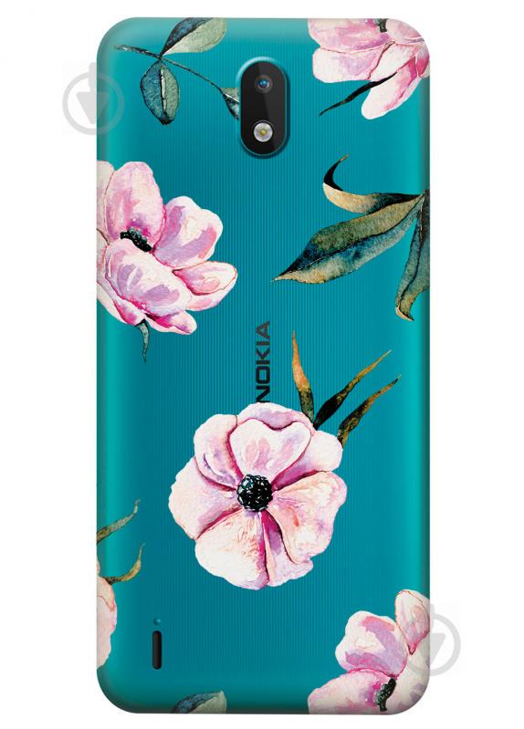 Силіконовий чохол iSwag для Nokia 1.3 Півонії (KS2833)