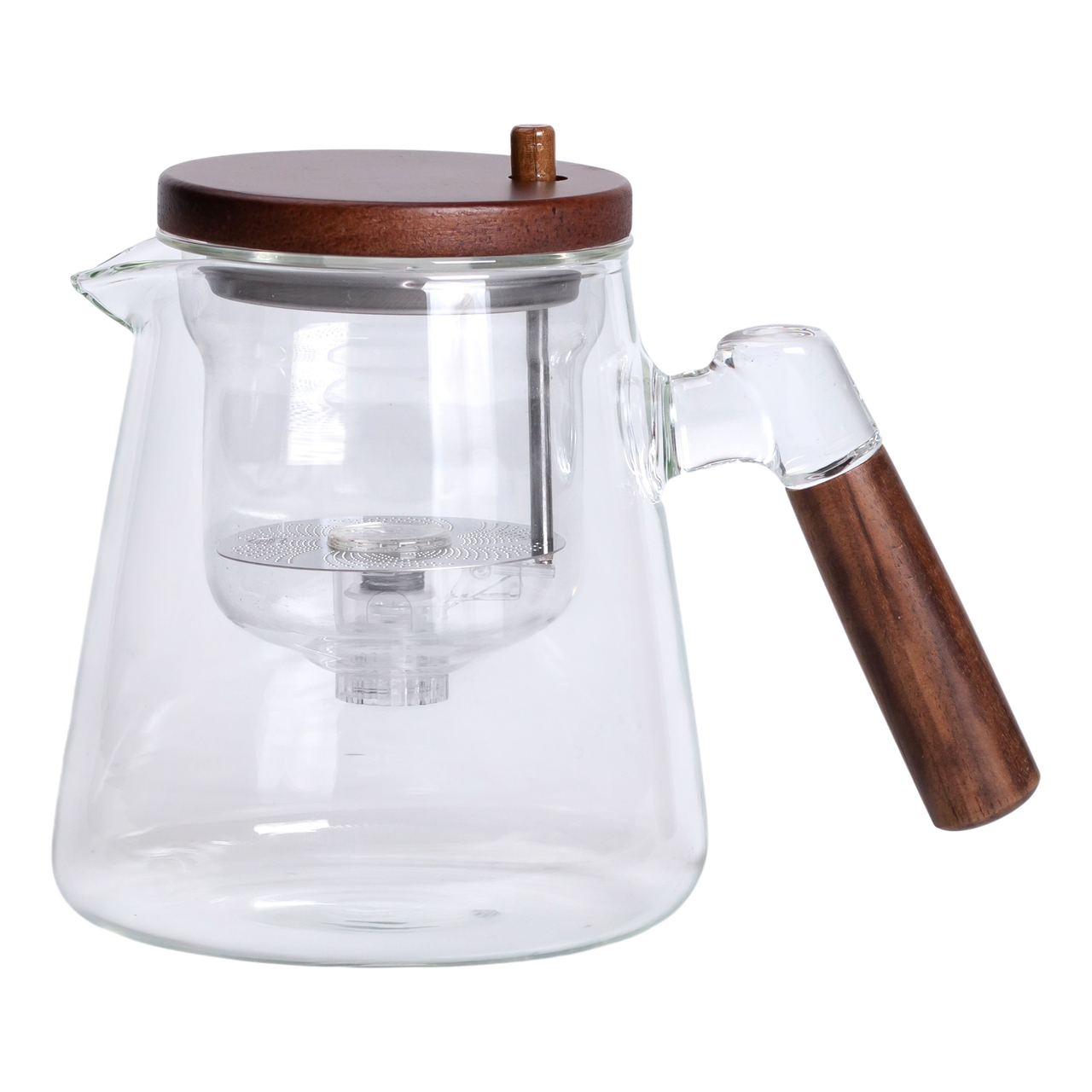 Чайник заварювальний Гунфу з кнопкою 1 л Прозорий (HP-34-7)