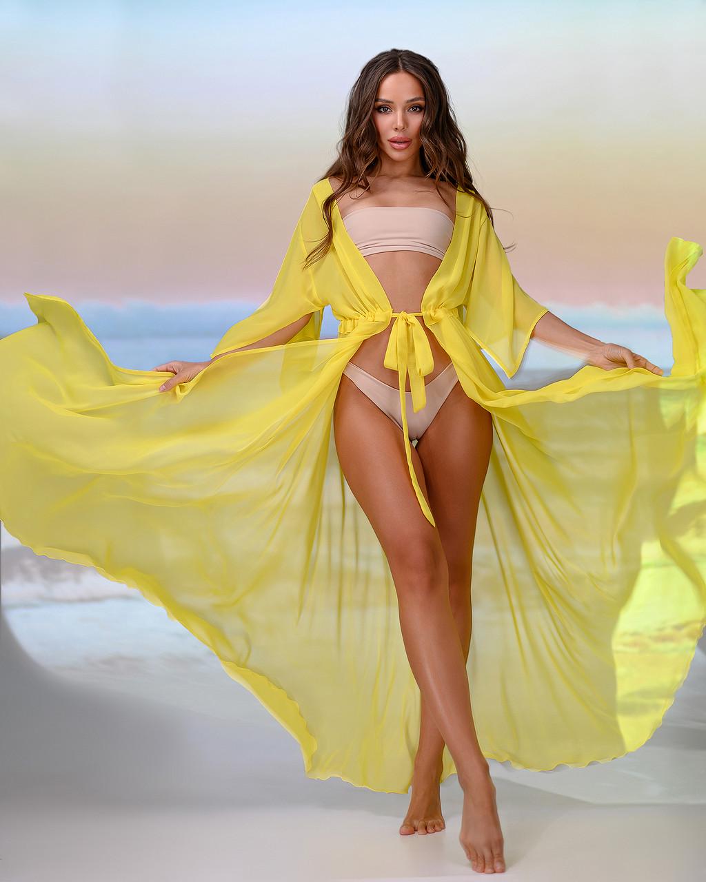 Туника пляжная 001 OS р. 42-48 Желтый (33386511)