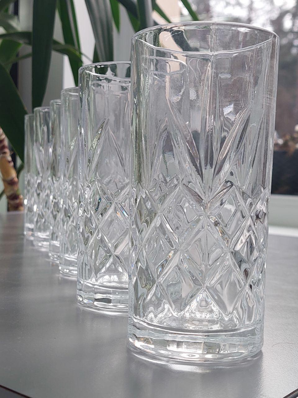 Набор высоких стаканов Ананас для воды 6 шт. 350 мл Прозрачный (102-706)