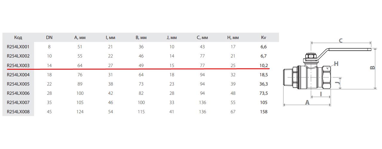 Кран кульовий Giacomini R254LX003 прямий 1/2" ВЗ PN42 ручка - фото 2 Кран кульовий Giacomini R254LX003 прямий 1/2" ВЗ PN42 ручка - фото 2