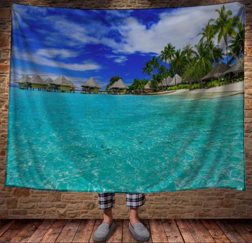 Плед з 3D принтом Океан Райський куточок 150x200 см (epi_1645)