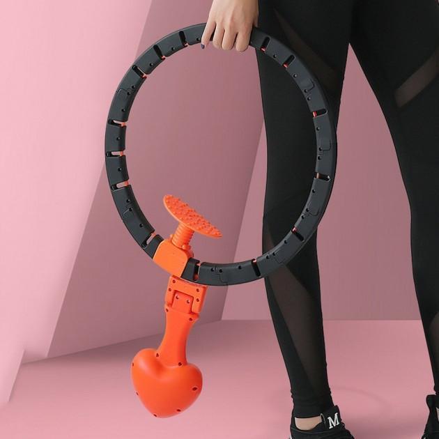 Умный обруч хулахуп для похудения Intelligent Hula Hoop Черно-оранжевый (1009208-Black) - фото 7