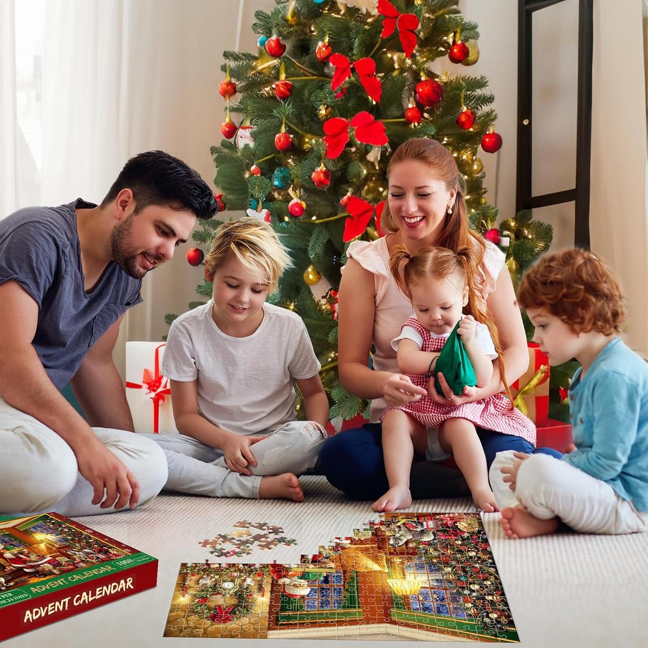 Адвент-календарь рождественский пазл 24 коробки по 1008 деталей - фото 7