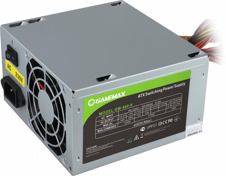 Блок питания ATX GameMax GM-400-8CM ATX 400W 80 PLUS Bronze