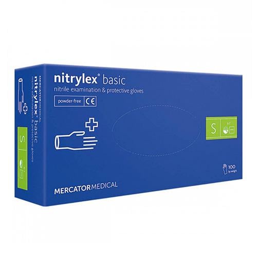 Рукавички одноразові NITRYLEX Basic нітрилові S 100 шт. Темно-синій/Фіолетовий (2494)