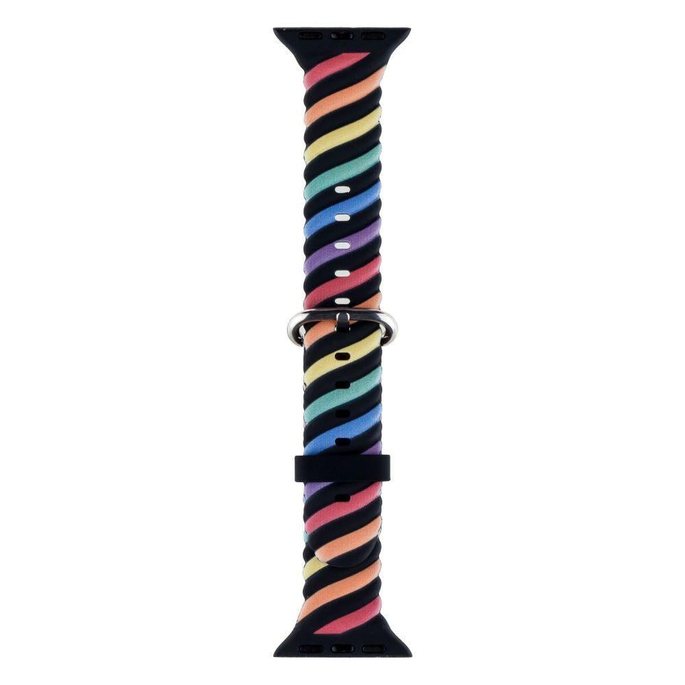 Ремешок для Apple Watch 38-40 mm Colour Bar Black Rainbow (29caa1-14730)