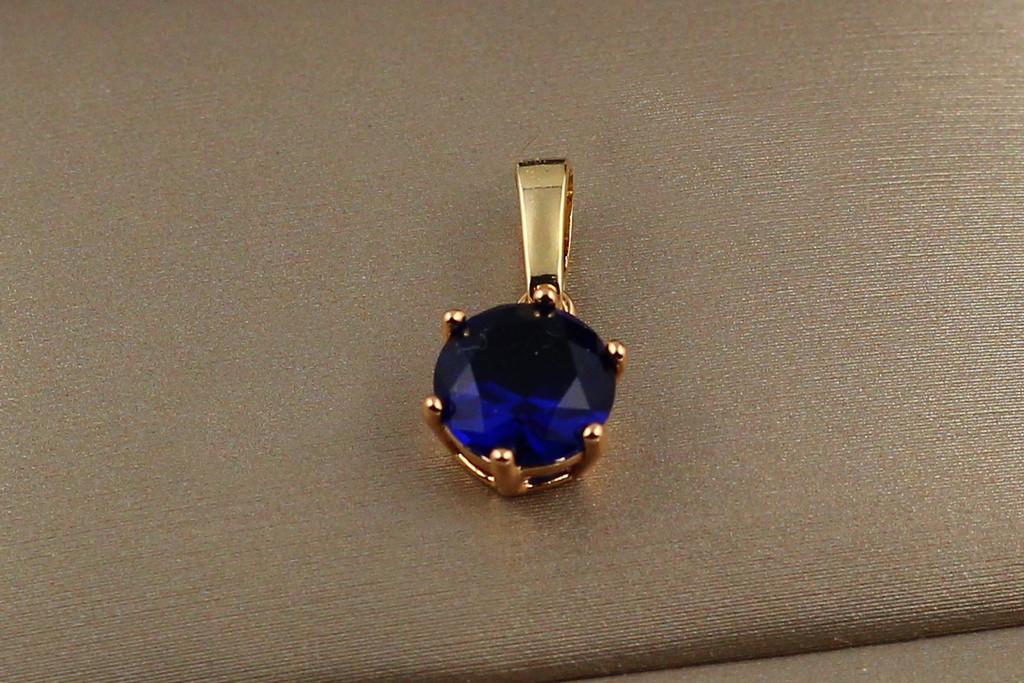 Кулон Xuping Jewelry Синий камень8 мм Золотистый