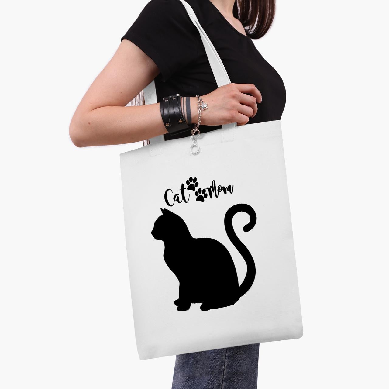 Еко сумка шоппер Cat Mom 41x35 см Білий (9227-2840-WT1)