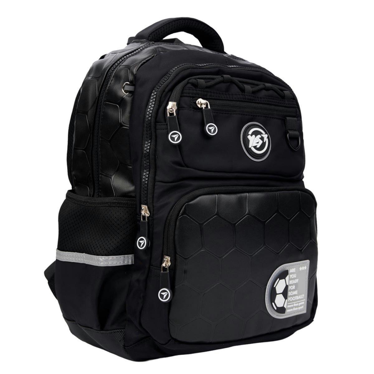 Рюкзак школьный YES Football Game 37x27x13 см 13 л Черный (559832)