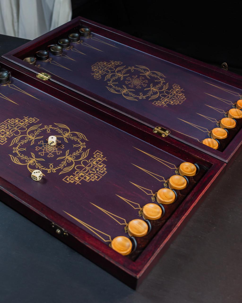 Нарди дерев’яні Carloteka з золотою аплікацією Нарди дерев’яні Carloteka з золотою аплікацією