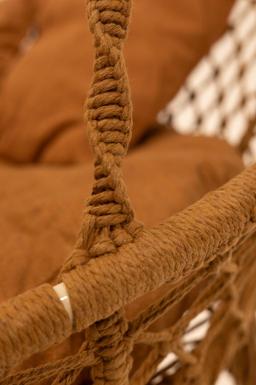 Кресло-качели подвесное плетеное WCG круглое с мягкой подушкой 140 см Коричневый (2702684521) - фото 7 Кресло-качели подвесное плетеное WCG круглое с мягкой подушкой 140 см Коричневый (2702684521) - фото 7