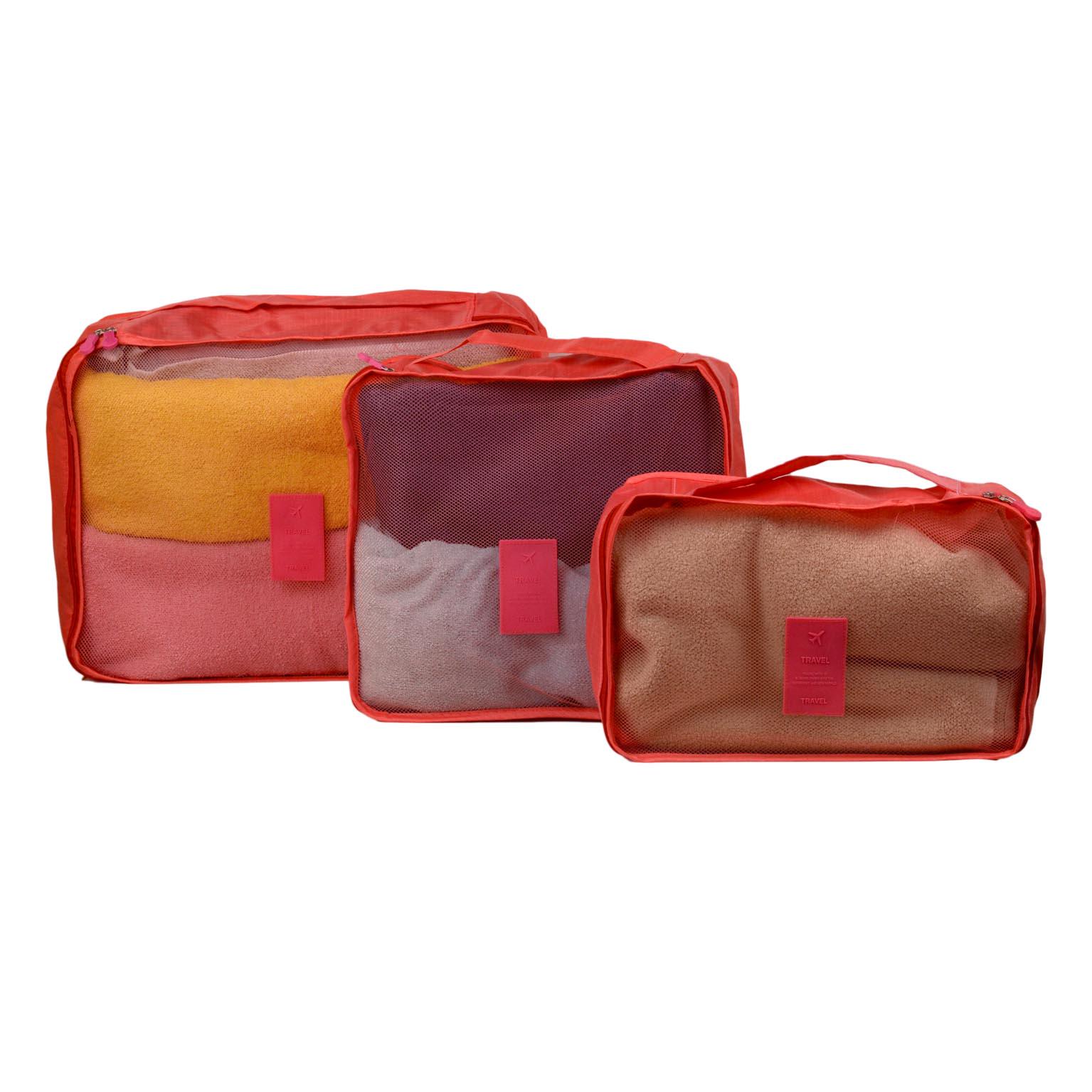 Набір органайзерів для подорожей та дому 6в1 нейлон водовідштовхувальний Червоний (КДО-15-5) - фото 5