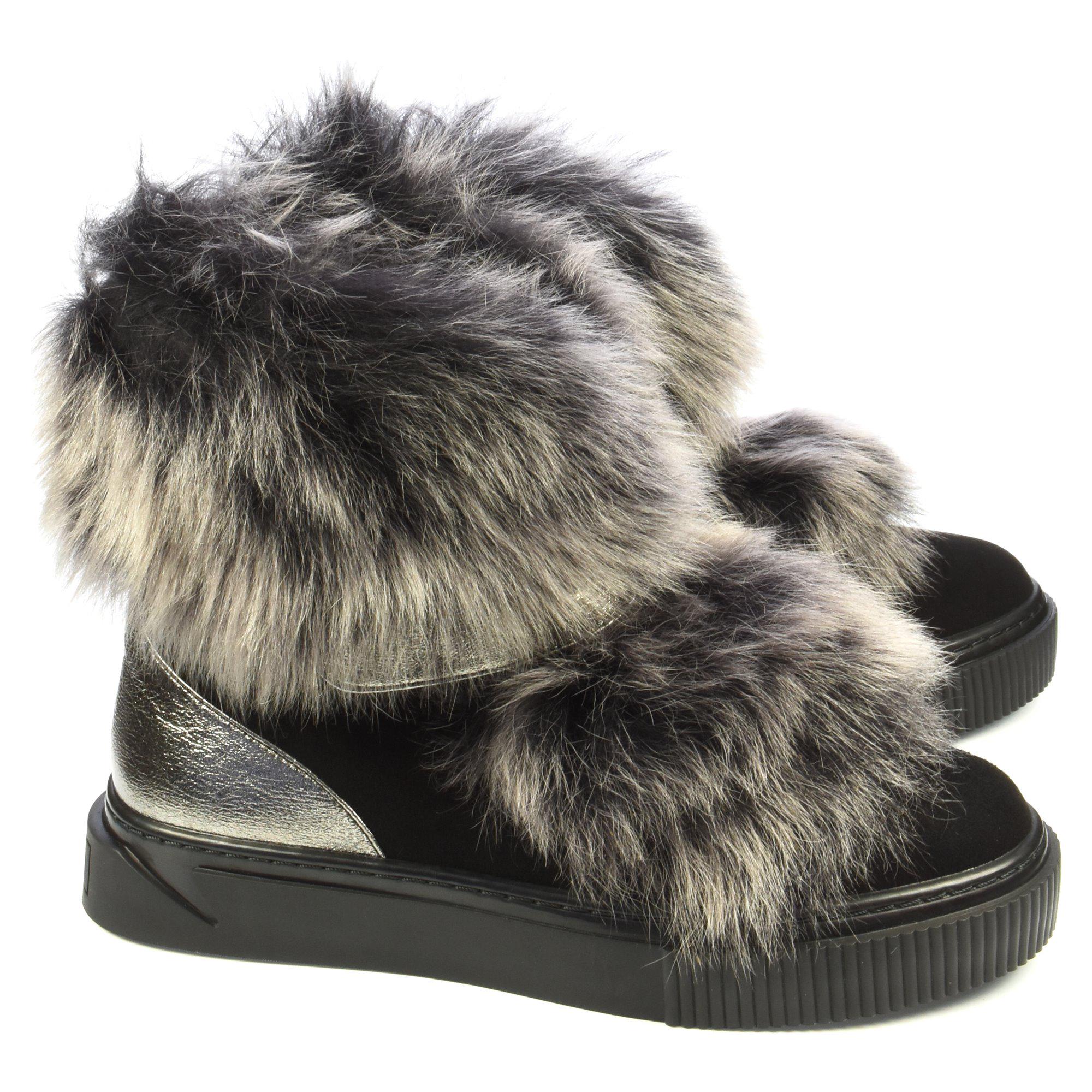 Ботинки зимние женские Lottini р. 37 Черный/Серебро (011332-37) - фото 4 Ботинки зимние женские Lottini р. 37 Черный/Серебро (011332-37) - фото 4