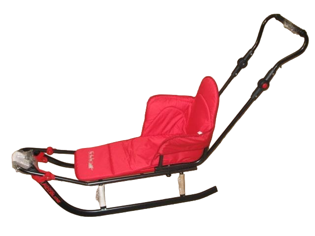 Санки с ручкой и матрасом Piccolino Black Edition Красный