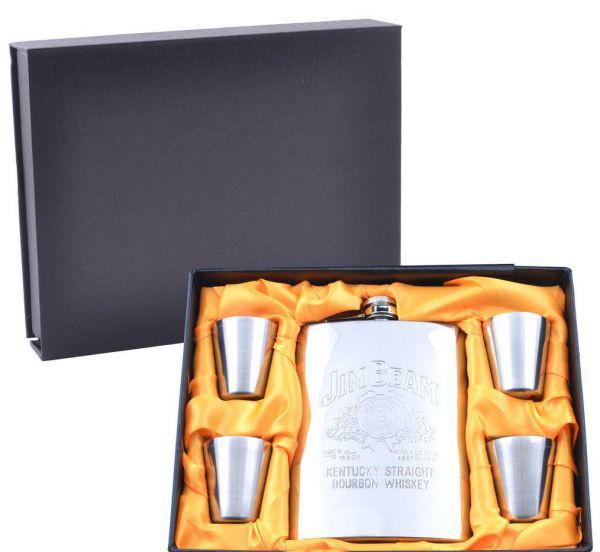 Набір фляга та 4 стопки JB Alco 240 мл Нержавіюча сталь