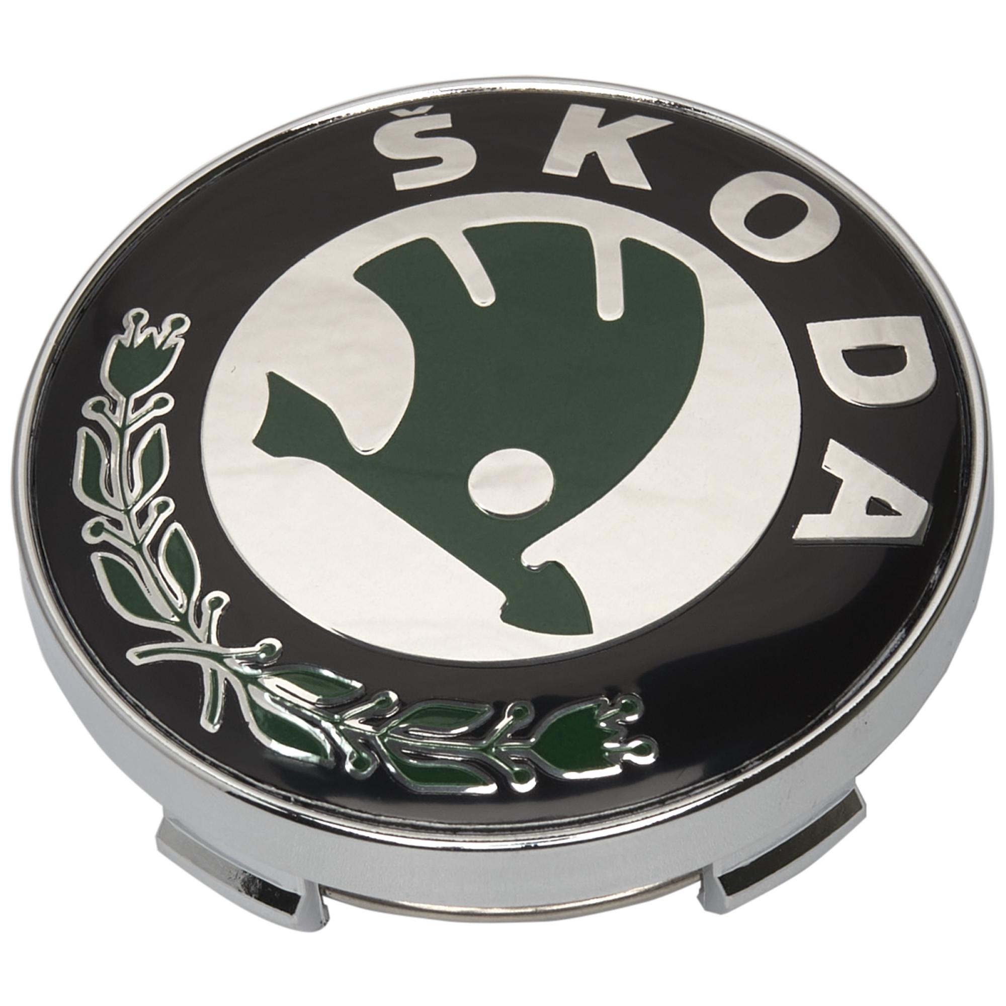 Заглушки ковпачки для литих дисків Skoda Octavia Tour A5 A7/Fabia/Rapid/Superb 60 мм Зелений