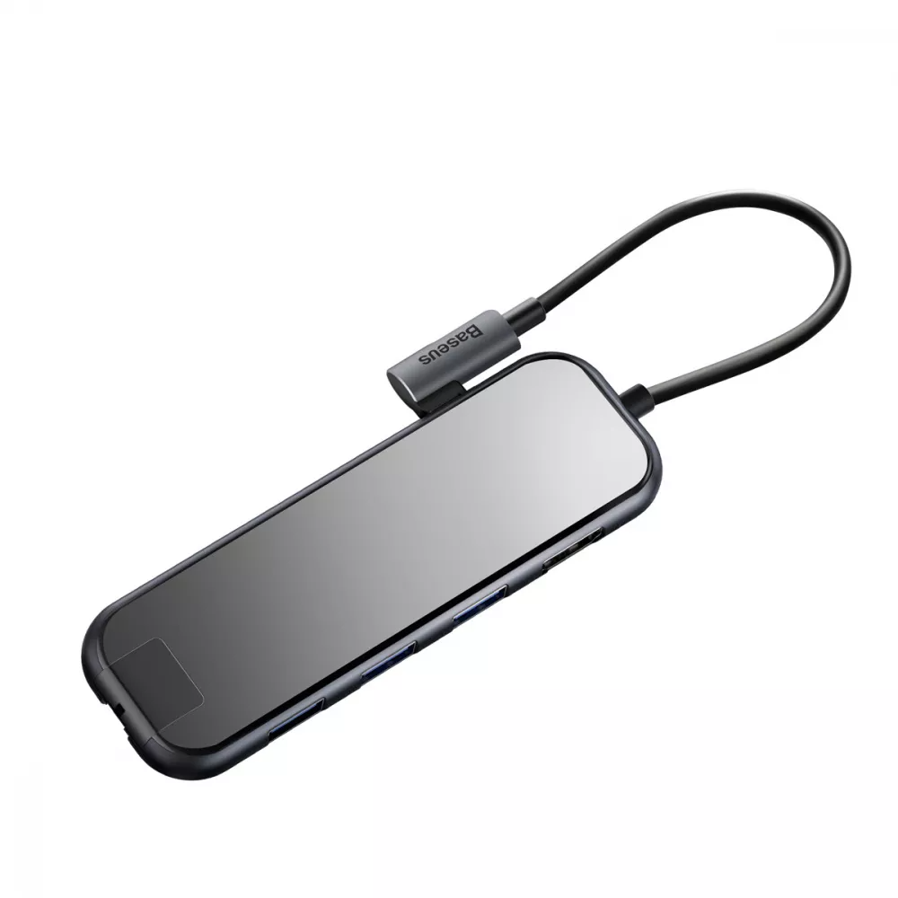 USB-Хаб BASEUS Multi-functional Type-C to 3xUSB3,0/HD4K/RJ45/PD 60 W Grey (545419)