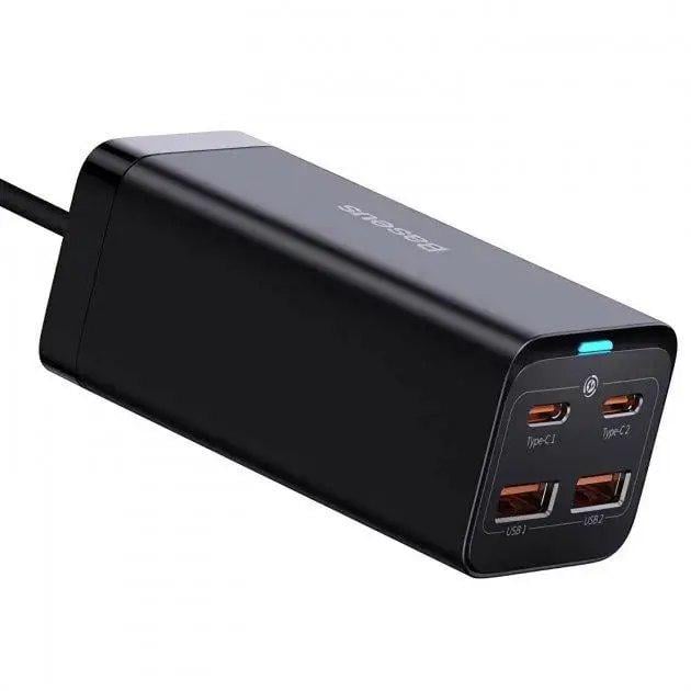 Зарядний пристрій BASEUS 100W GaN3 Pro Desktop Fast Charger QC4.0+PD3.0 2USB+2Type-C 3A із кабелем Type-C to Type-C 100W 20V/5A 1 м Black