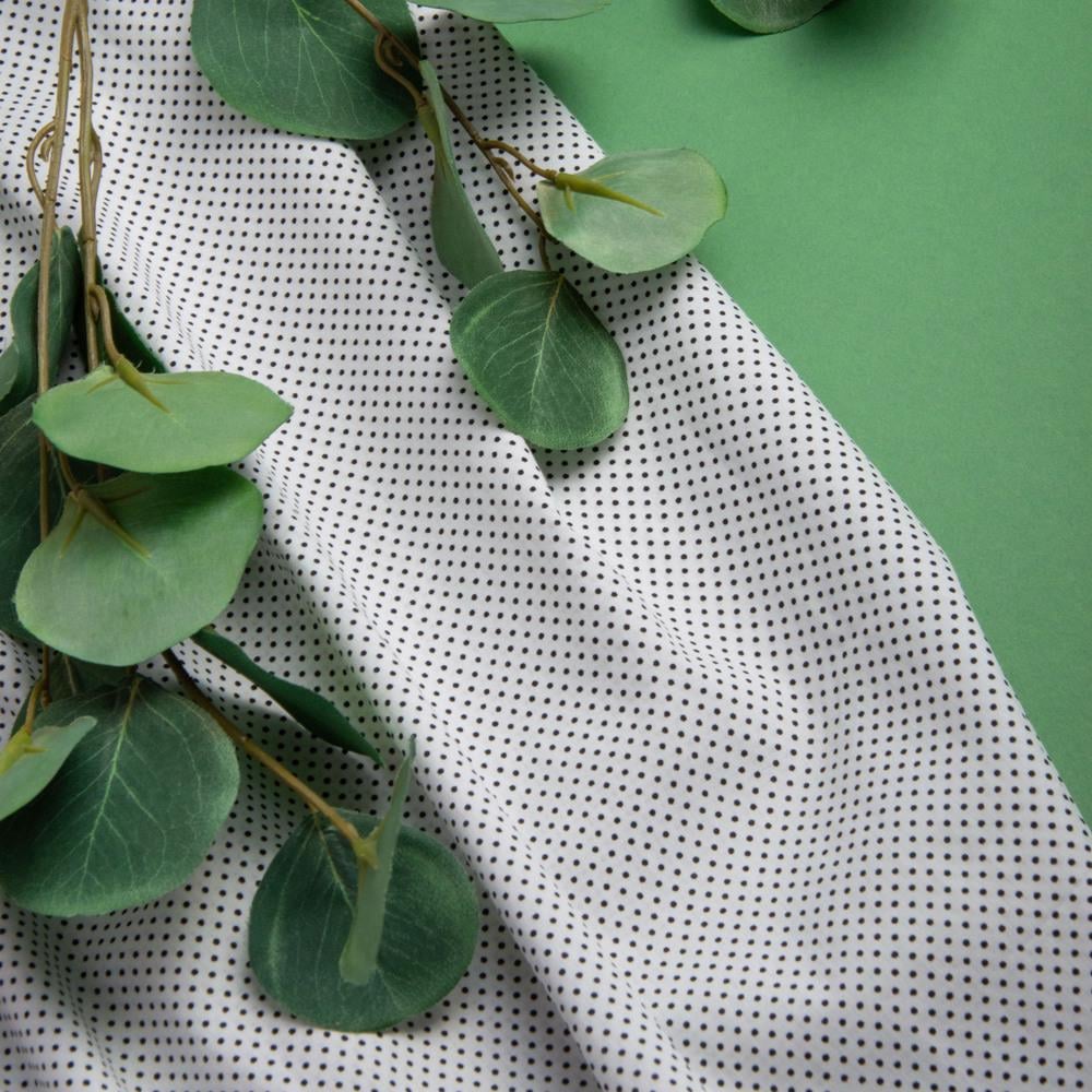 Тканина поплин бавовна Горошок Білий (25383) - фото 3