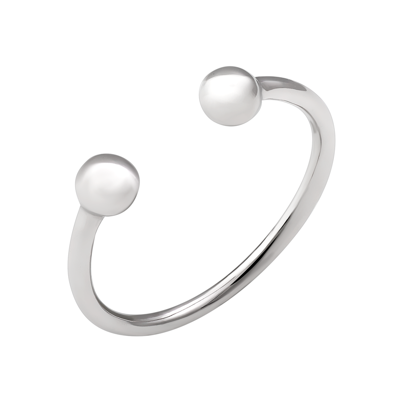 Кольцо серебряное с двумя миниатюрными бусинами, предназначено для фаланги без вставок р. 18 Кольцо серебряное с двумя миниатюрными бусинами, предназначено для фаланги без вставок р. 18