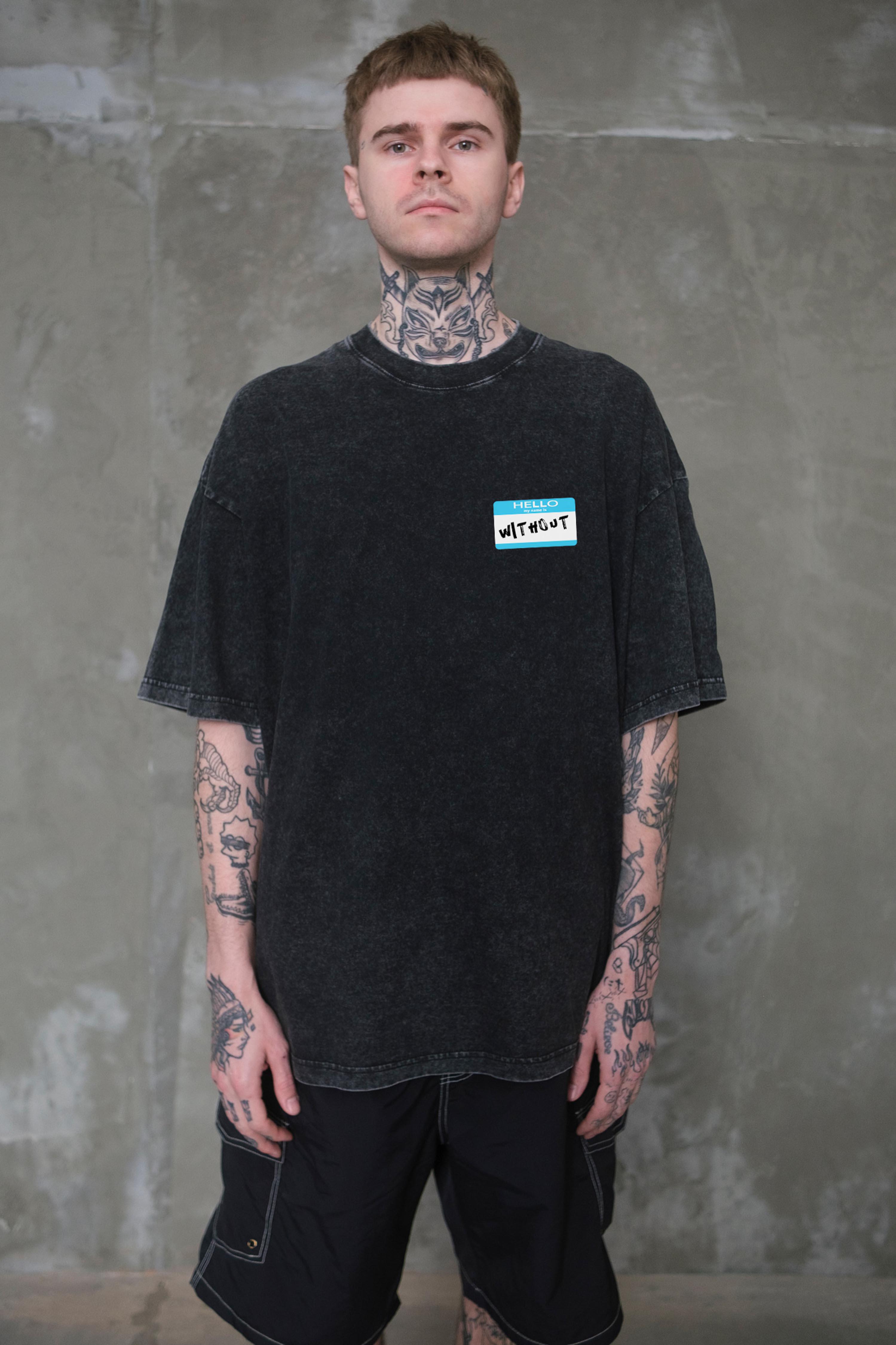 Футболка оверсайз Without Washed Hello L/XL Black (L/XL8056342 8056343)