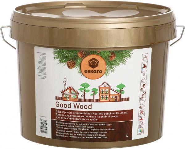 Антисептик водоразбавляемый Eskaro Good Wood на масляной основе для деревянных фасадов база ТR 9 л Прозрачный (1808591565)