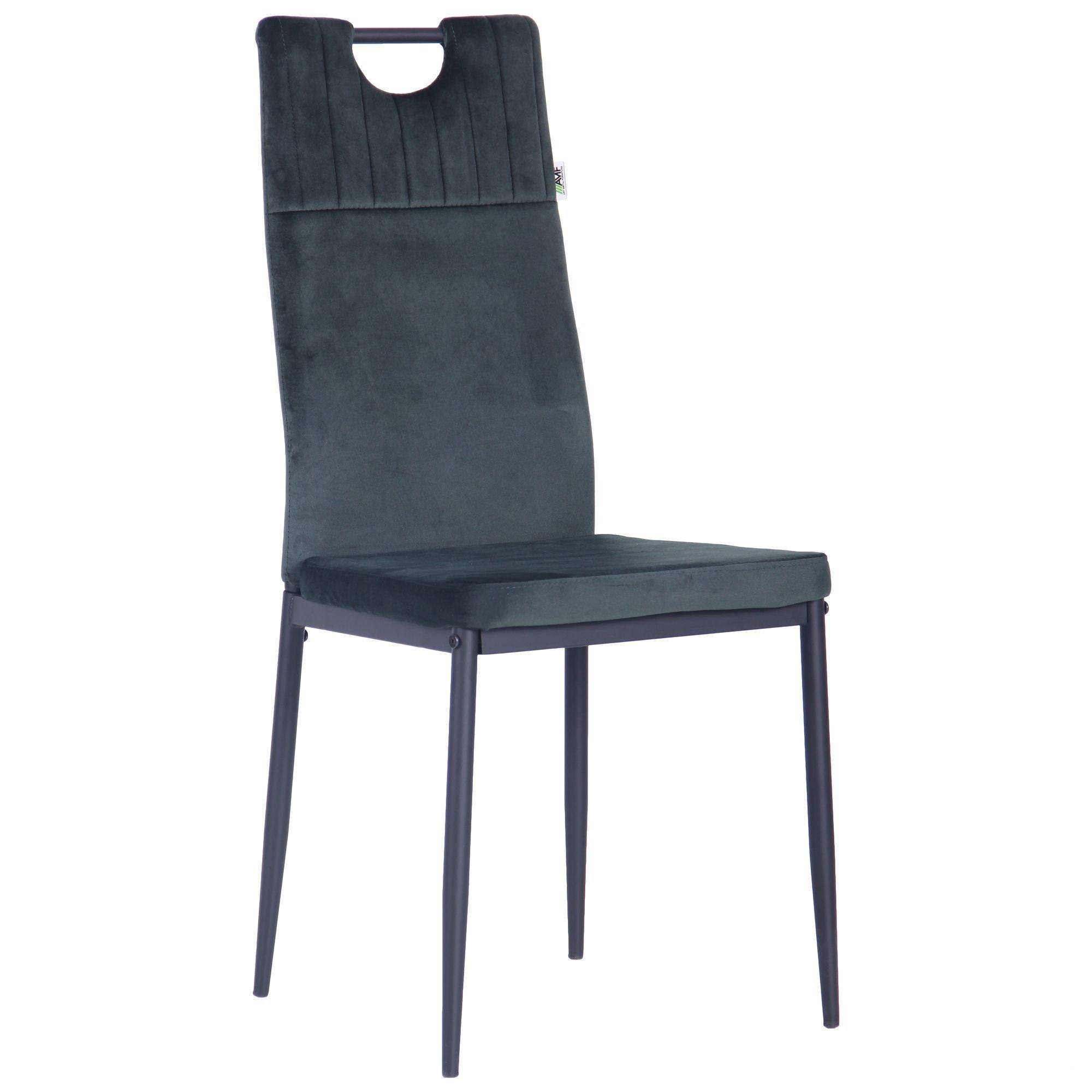 Стул кухонный Alabama AMF велюр из стали/текстиля 980х430х530 мм Черный/Темно-зеленый